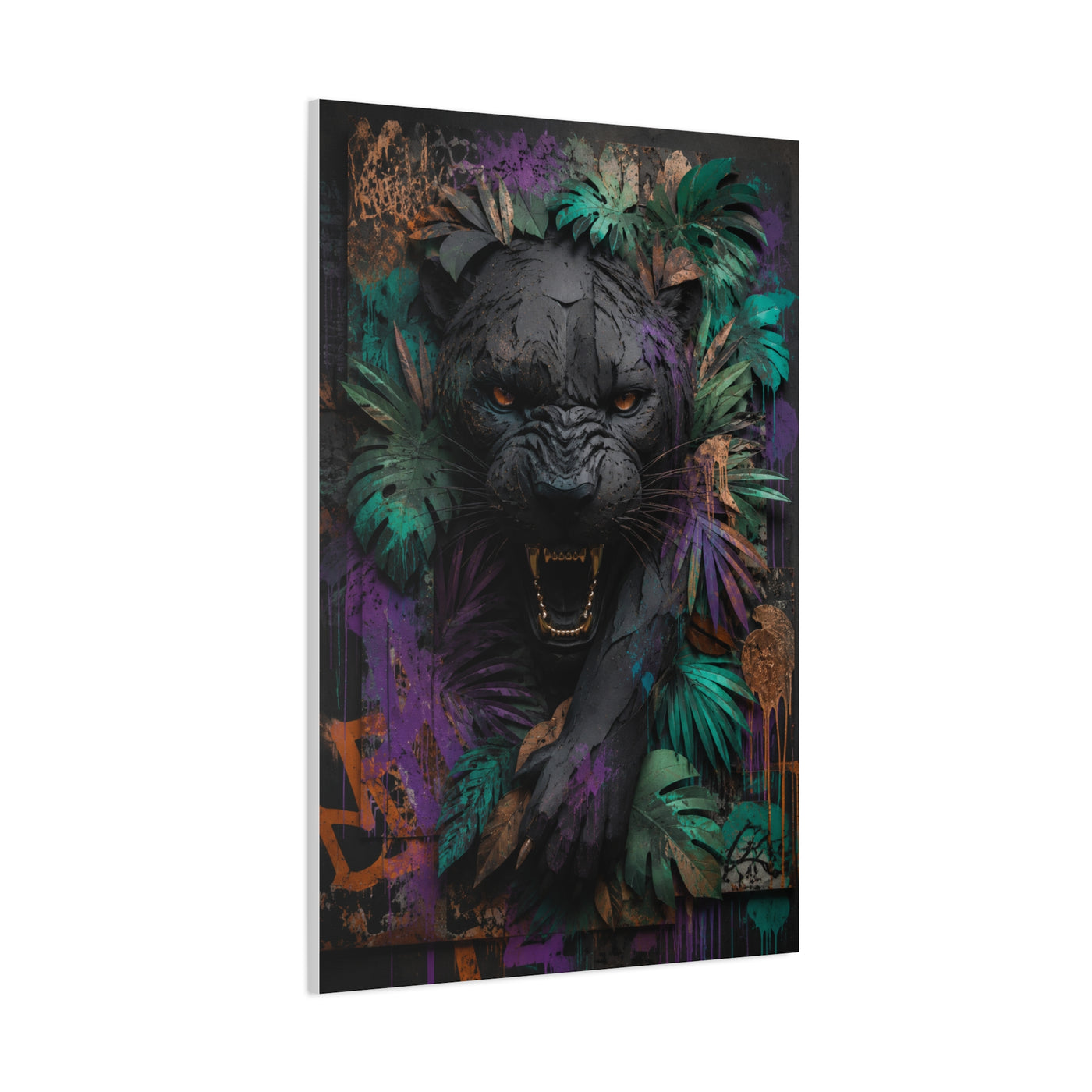 Wild Panther Graffiti Fusion Street Wall Art & Canvas Print