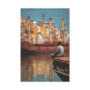 Mediterranean Industrial Harbor Contemporary Wall Art & Canvas Print