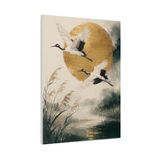 Golden Crane Serenity Wall Art & Canvas Print