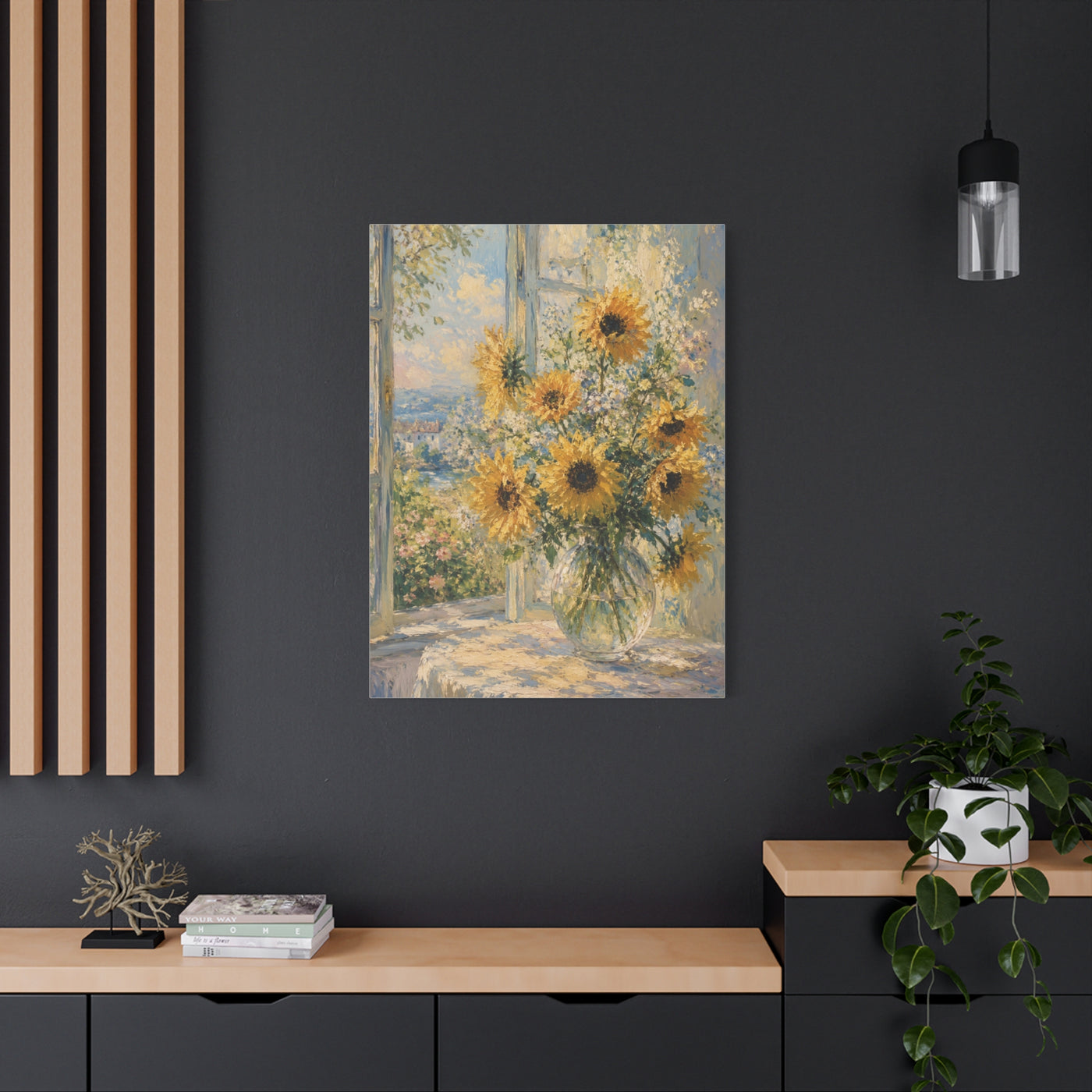 Sunlit Window Sunflower Still Life Wall Art & Canvas Print