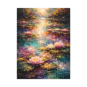 Impressionist Multicolor Water-Lily Pond Wall Art & Canvas Print