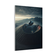 Helicopter Over Volcano Crater Wall Art & Canvas Prints