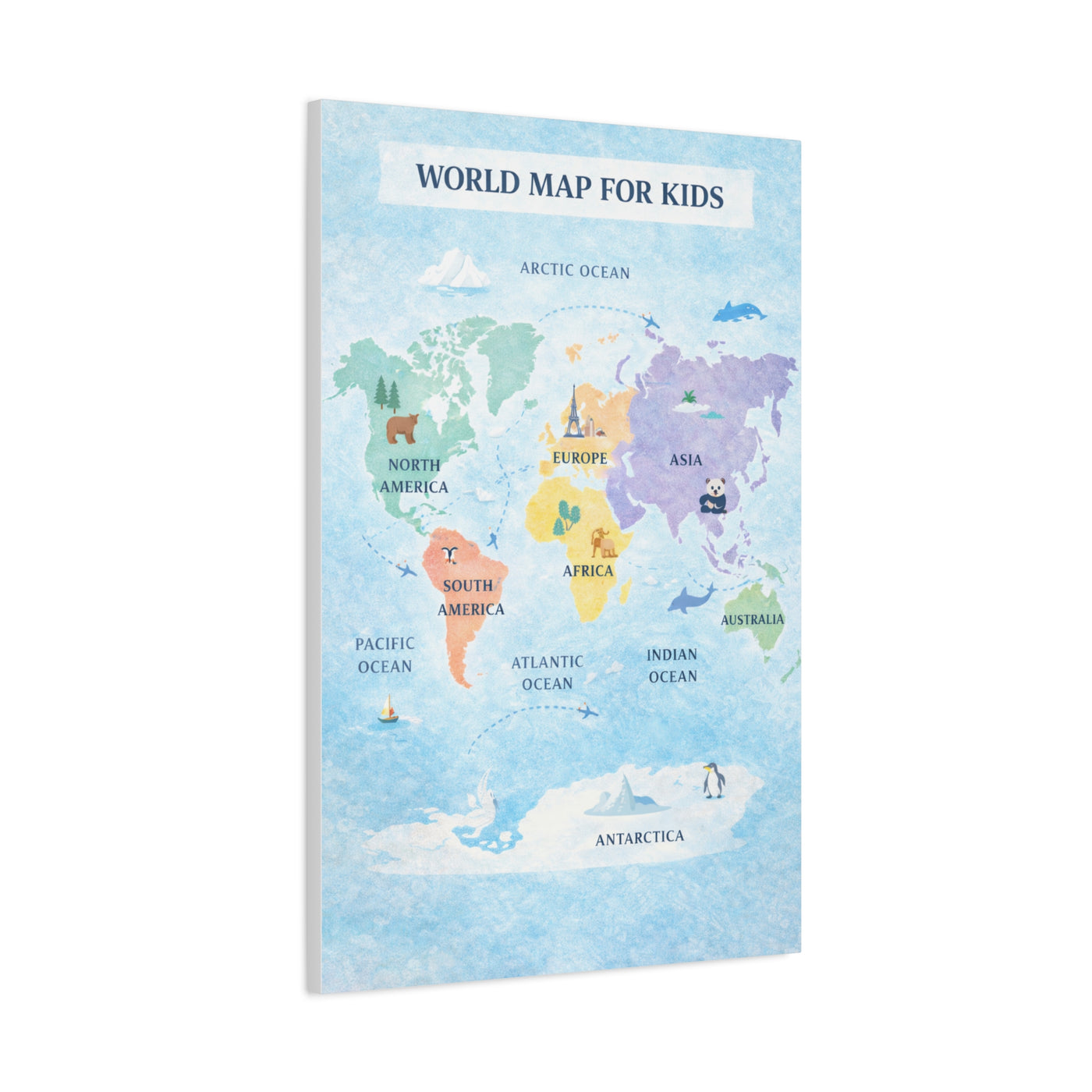 World Map Exploration for Kids Wall Art & Canvas Print