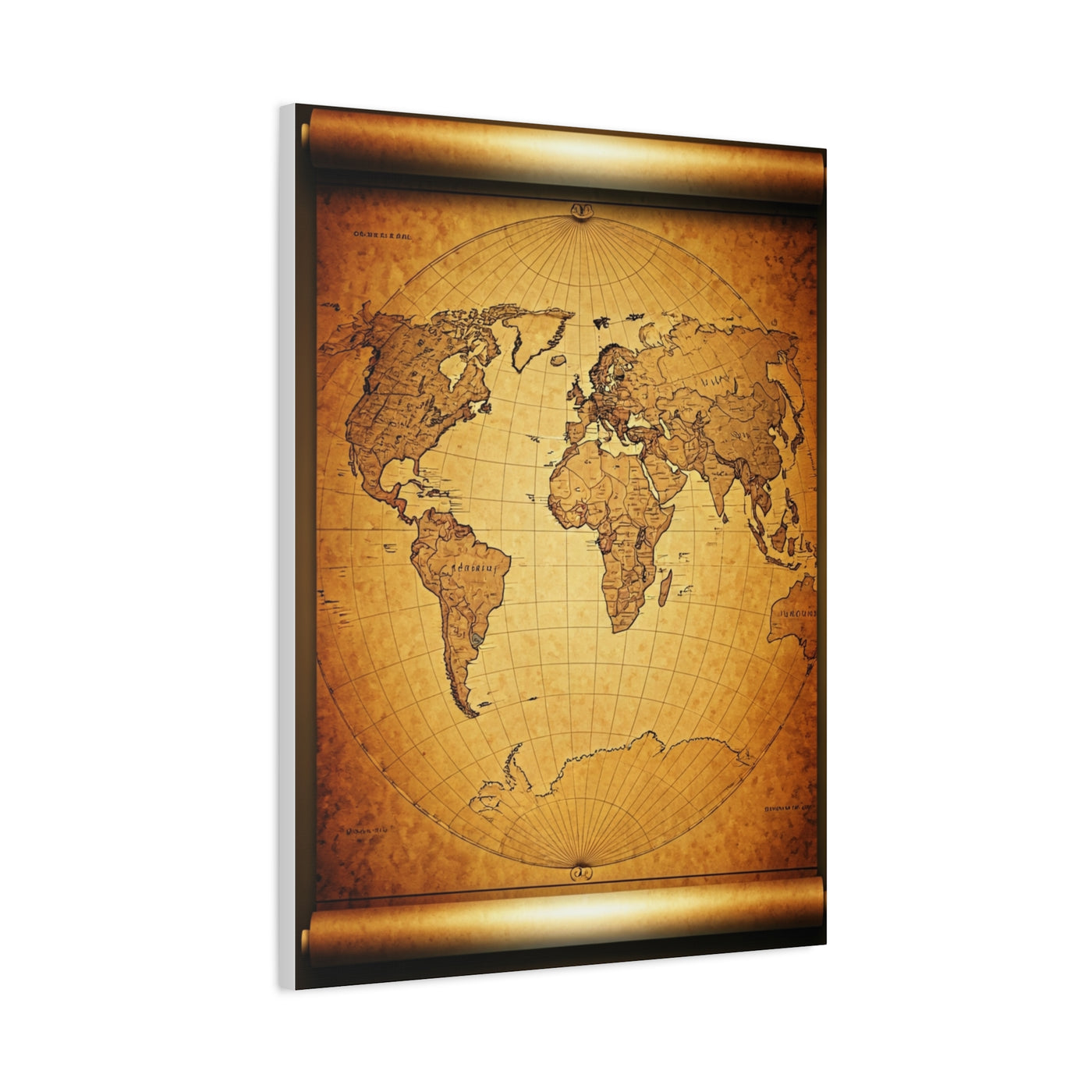 Classic Sepia World Atlas Scroll Wall Art & Canvas Prints