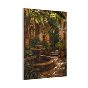 Hidden Courtyard Garden Fountain Wall Art & Canvas Print