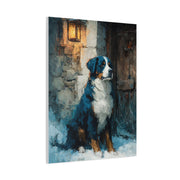 Bernese Mountain Dog Winter Chalet Wall Art & Canvas Print