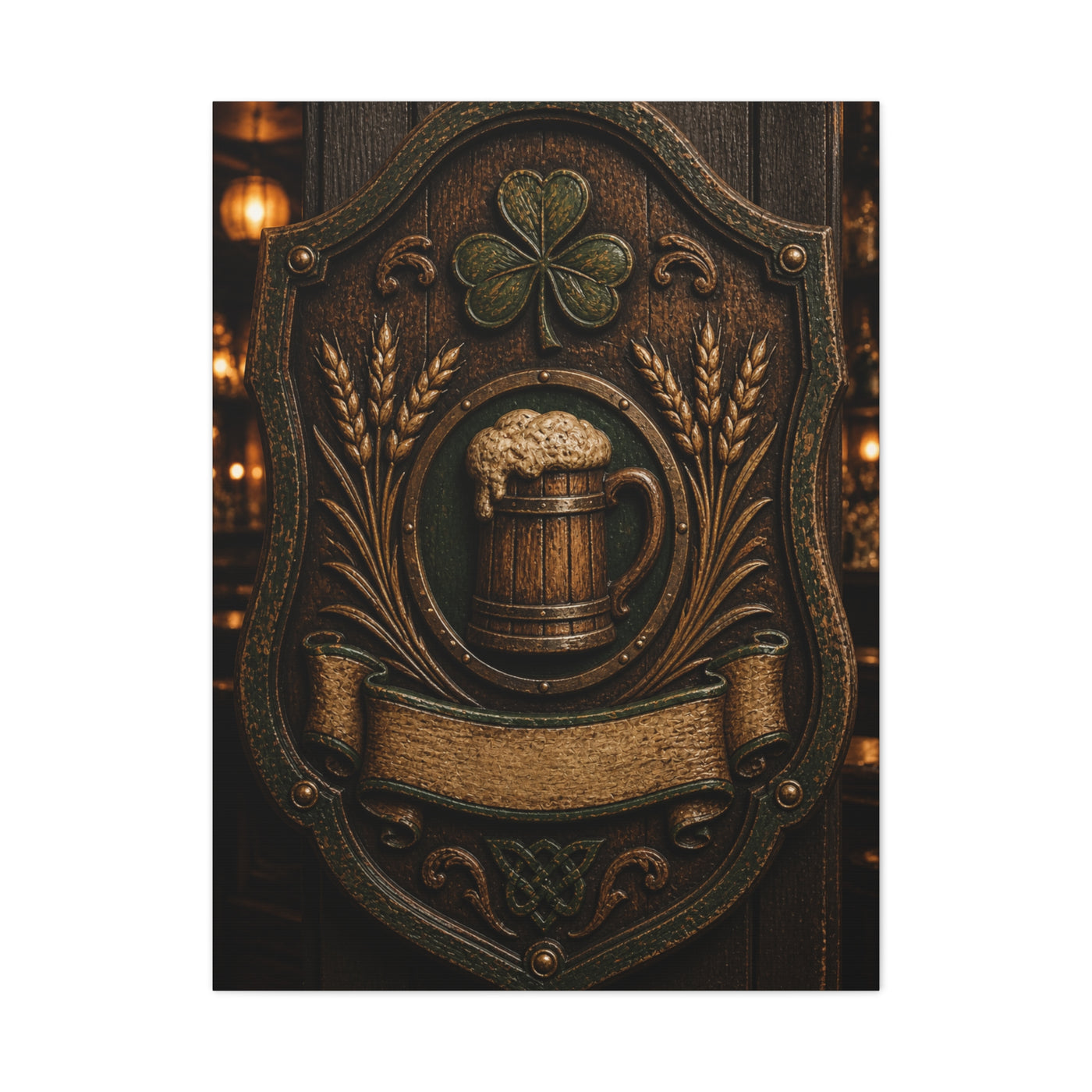 Irish Pub Heritage Crest Wall Art & Canvas Print