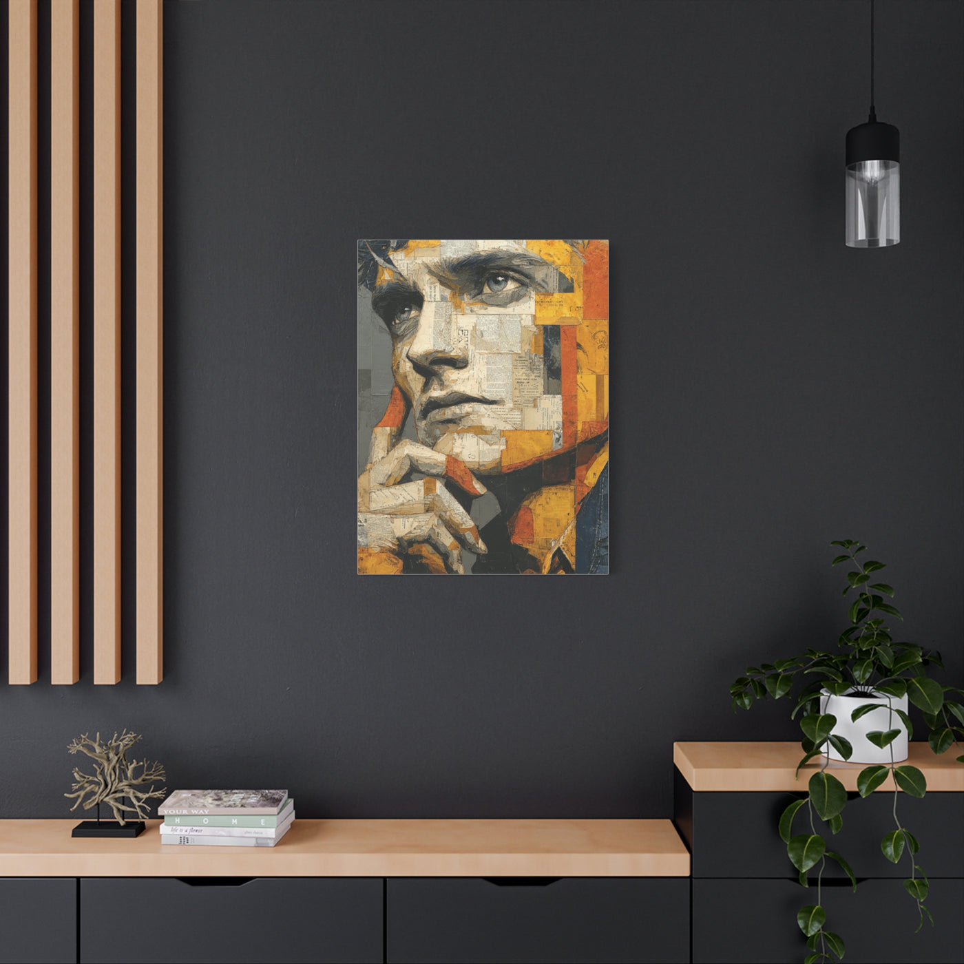 Reflective Thought Portrait Collage Wall Art & Canvas Print