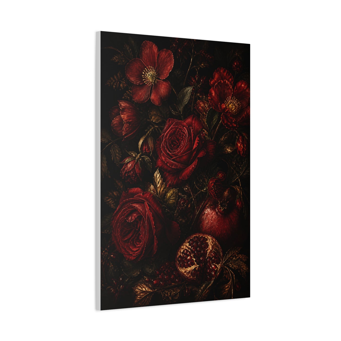 Dark Red Botanical Still Life Wall Art & Canvas Print