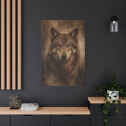 Warm-Toned Studio Wolf Portrait Wall Art & Canvas Print
