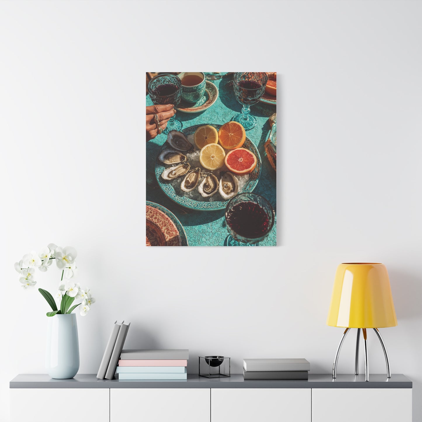 Mediterranean Seafood Table Still Life Wall Art & Canvas Print
