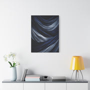 Draped Navy Textile Abstraction Wall Art & Canvas Print