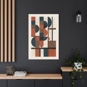 Bauhaus Orange Geometry Grid Wall Art & Canvas Print