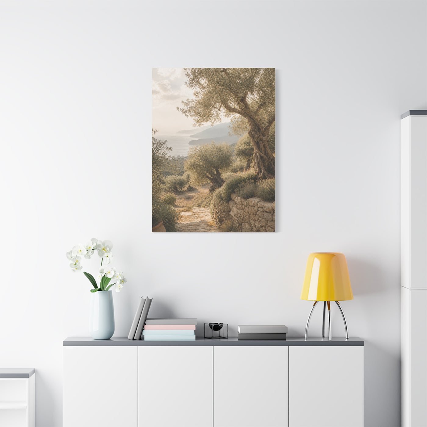 Olive Grove Coastal Serenity Wall Art & Canvas Print