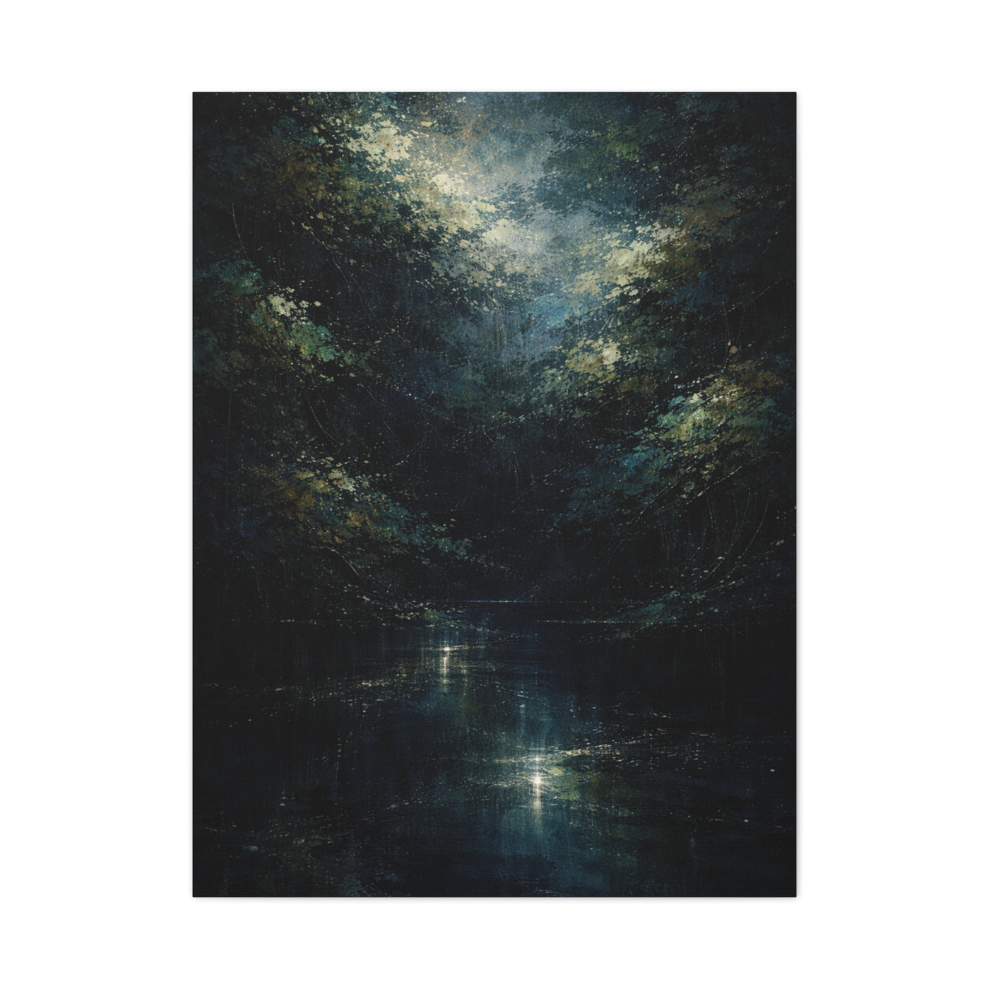 Nocturnal Forest Reflection Wall Art & Canvas Print