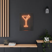 Amber Neon Martini Sign Wall Art & Canvas Print