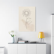 Minimal Line Art Sunflower Wall Art & Canvas Print