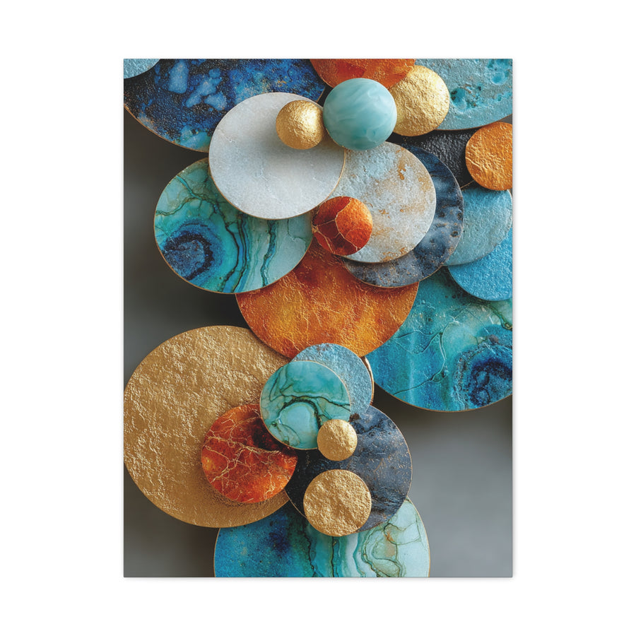 Overlapping Multicolor Metal Circles Wall Art & Canvas Print
