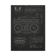 Vintage Boombox Blueprint Illustration Wall Art & Canvas Print