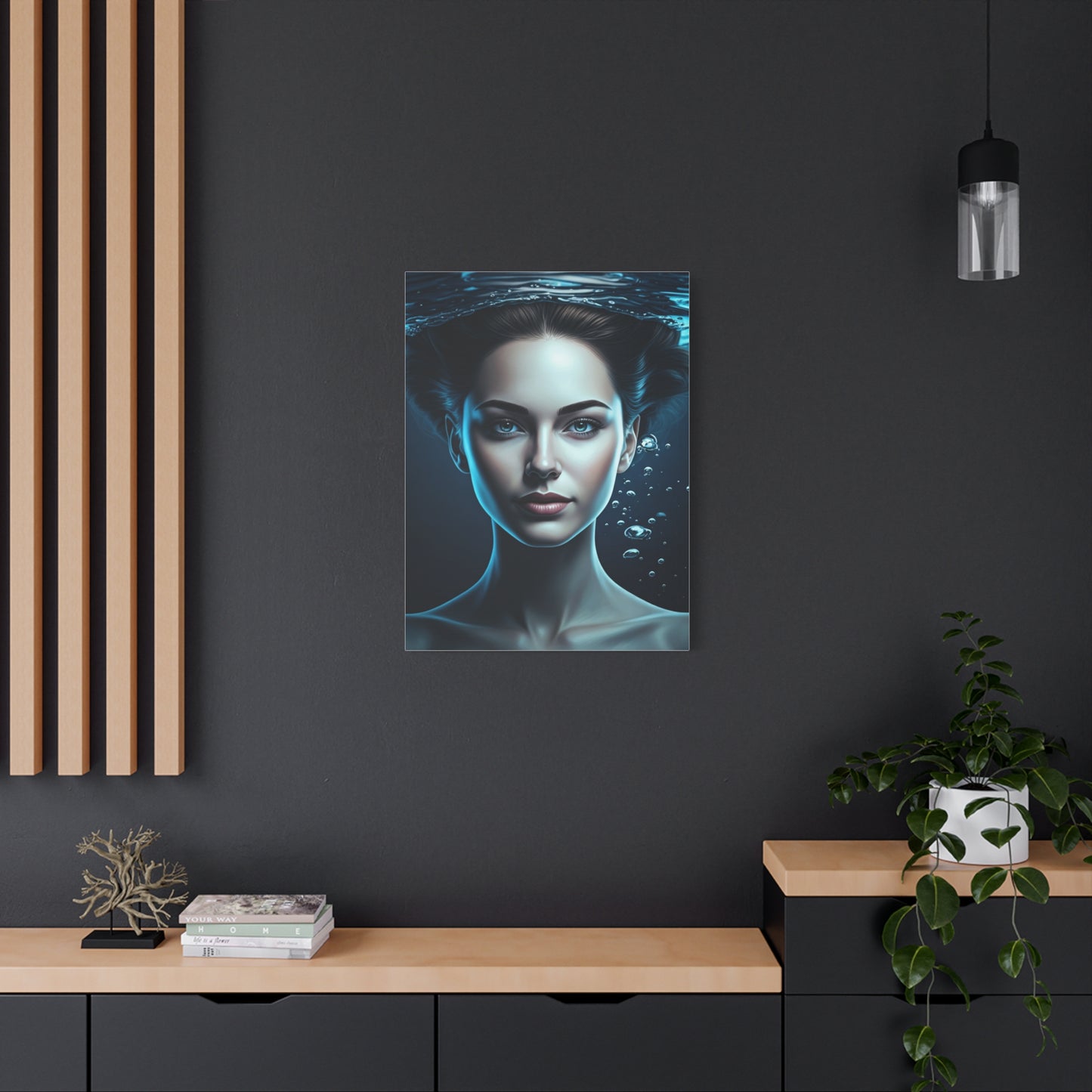 Underwater Woman Portrait with Floating Hair Wall Art & Canvas Prints