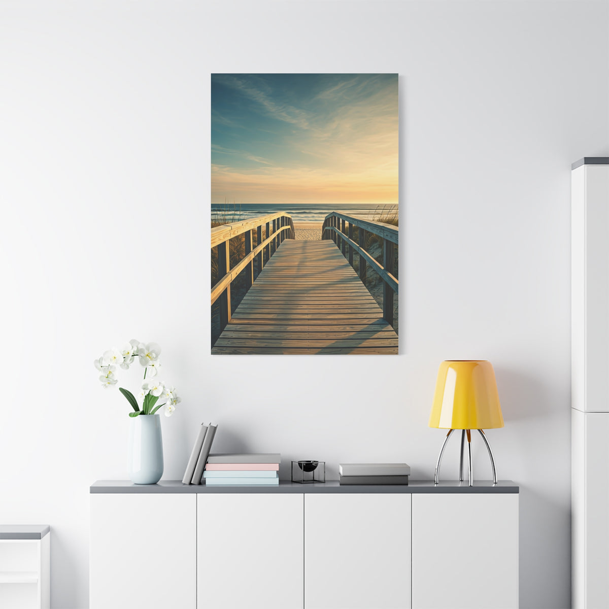 Wooden Boardwalk to the Ocean Horizon Wall Art & Canvas Prints