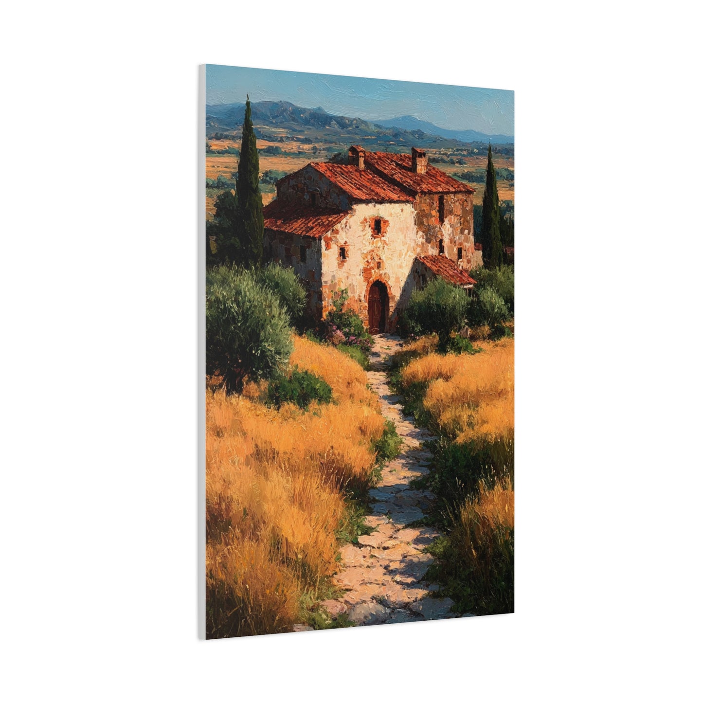 Tuscan Countryside Villa Painting Wall Art & Canvas Print