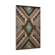 Reclaimed Wood Aztec Geometric Panel Wall Art & Canvas Print