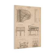 Steinway Grand Piano Technical Diagram Wall Art & Canvas Print