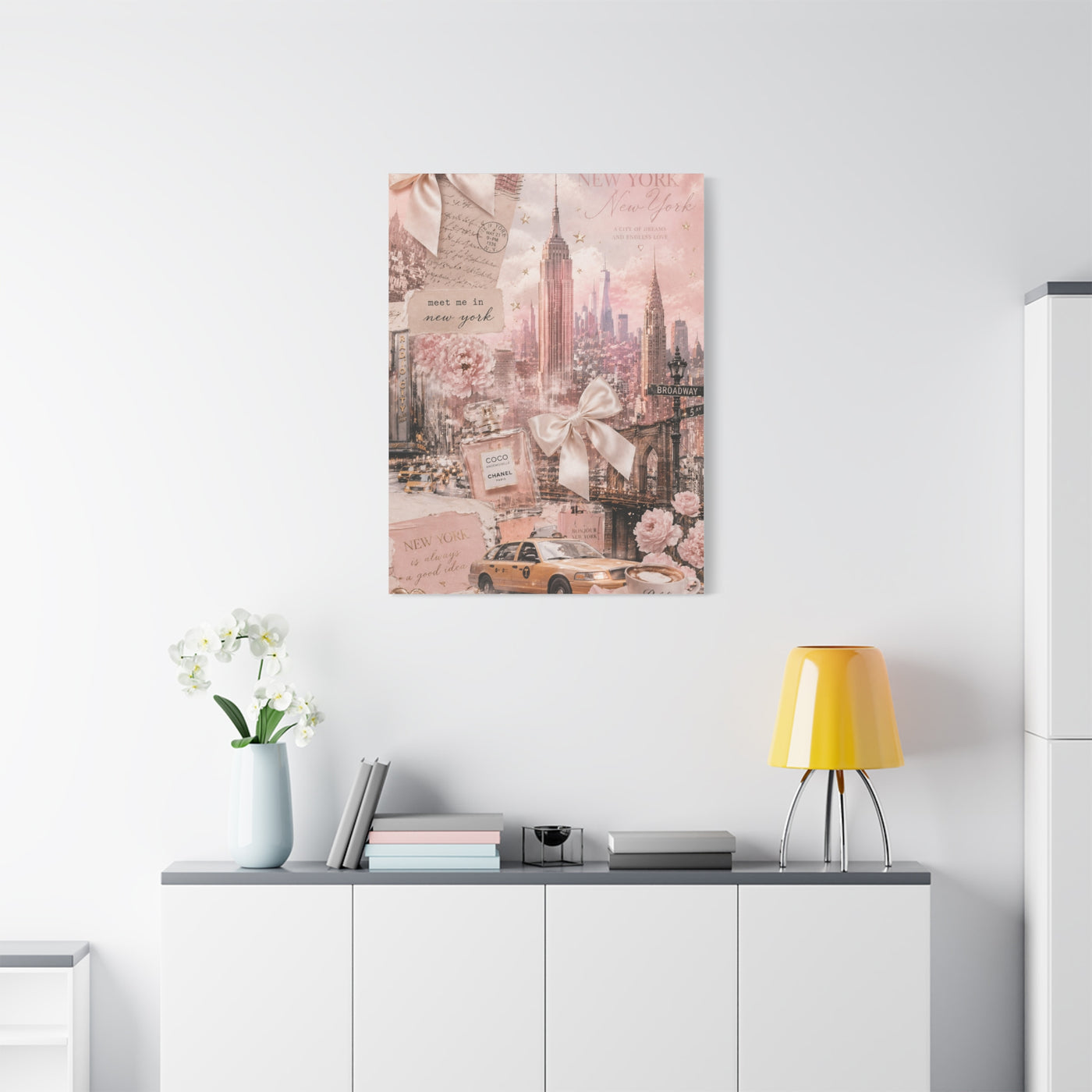 Romantic Blush NYC Dream Collage Wall Art & Canvas Print
