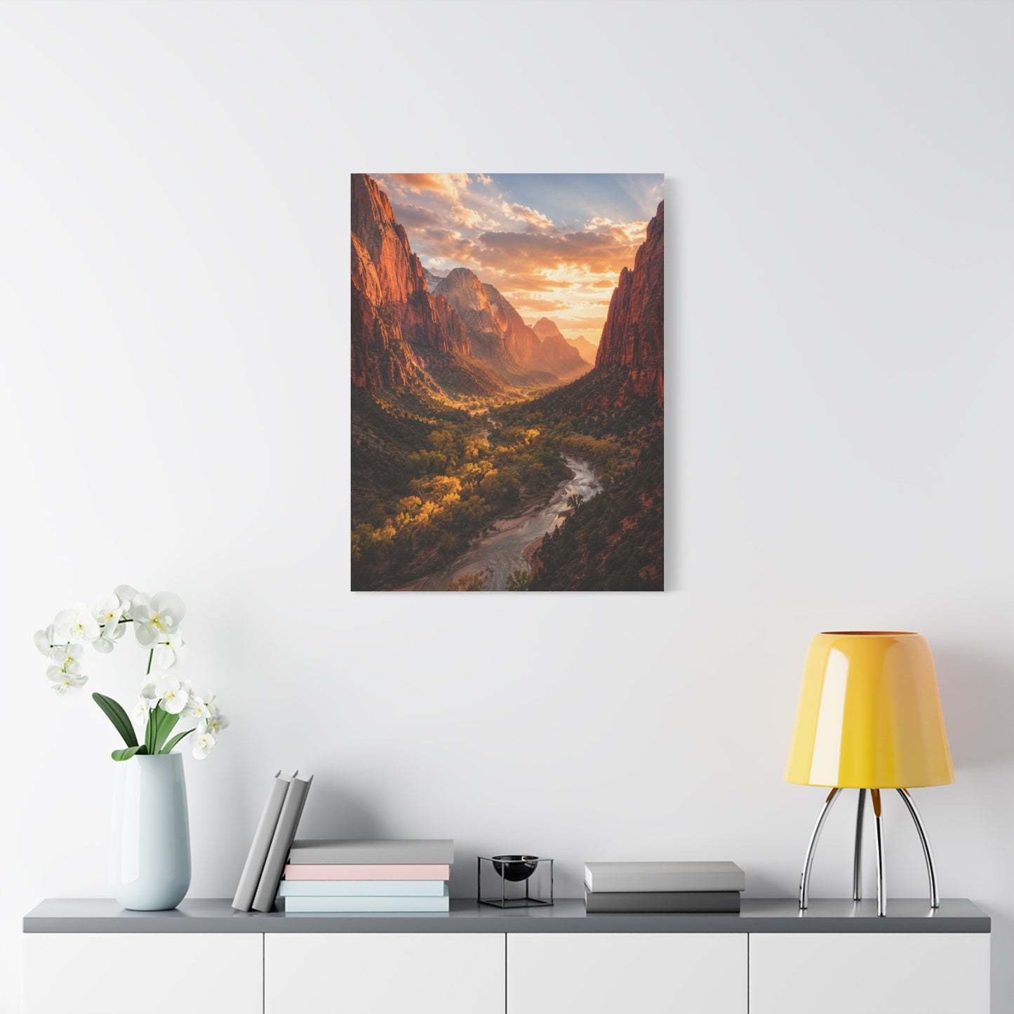 Zion Canyon Sunset Vista Southwest Wall Art & Canvas Print
