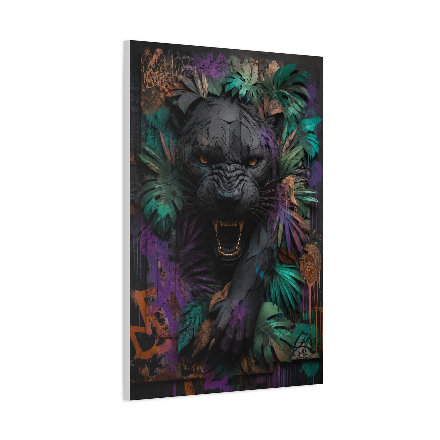 Wild Panther Graffiti Fusion Street Wall Art & Canvas Print