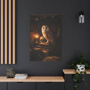 Dark Academia Majestic Barn Owl Library Study Wall Art & Canvas Print