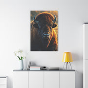 Warm Copper-Toned American Bison Portrait Wall Art & Canvas Print