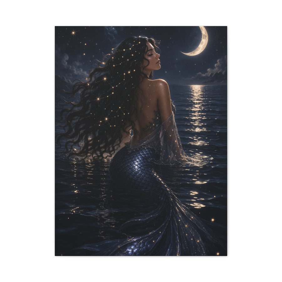 Celestial Moonlight Mermaid Dream Wall Art & Canvas Print