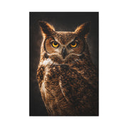 Great Horned Owl Portrait Studio Wall Art & Canvas Print
