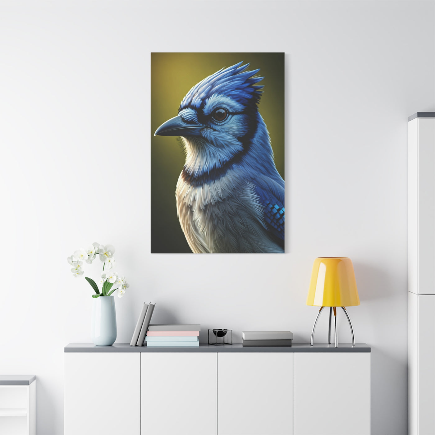 Blue Jay Majesty Portrait Wall Art & Canvas Prints