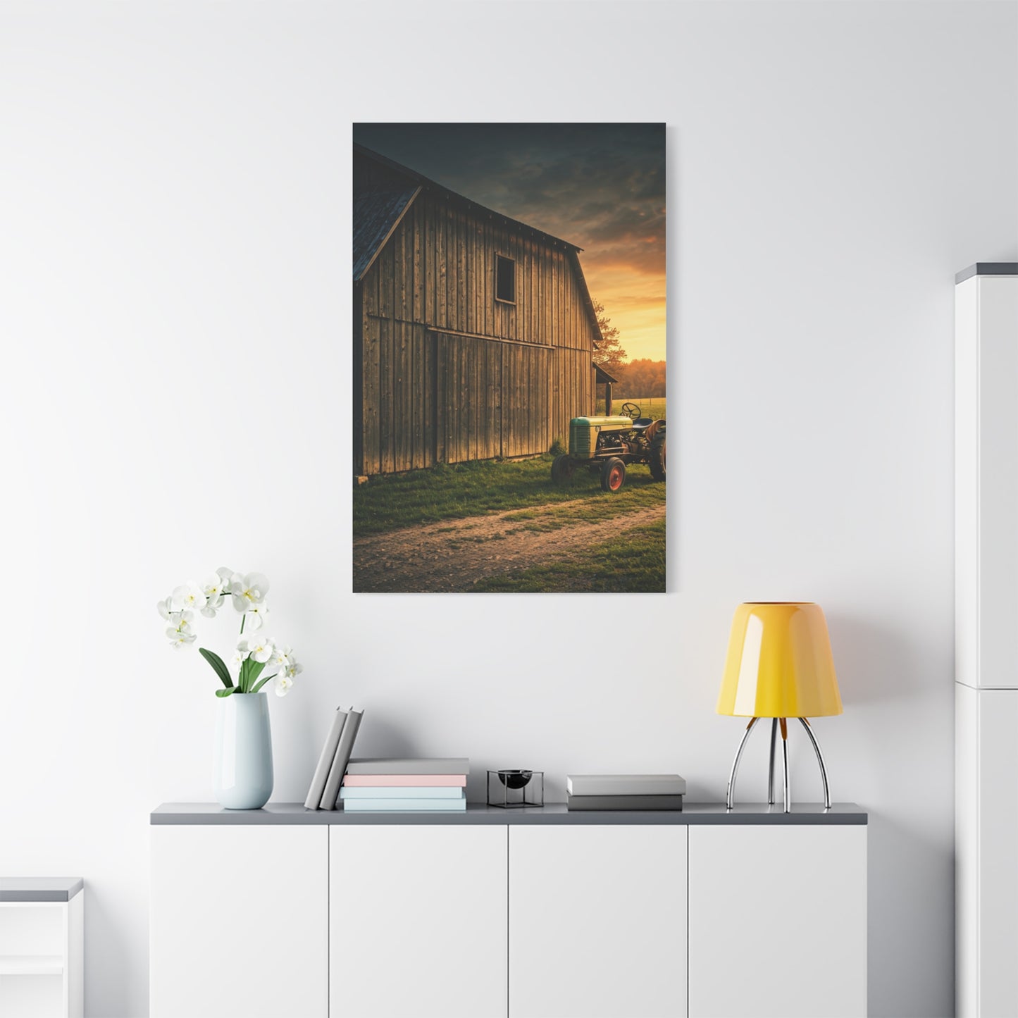 Vintage Tractor by Rustic Barn Wall Art & Canvas Prints