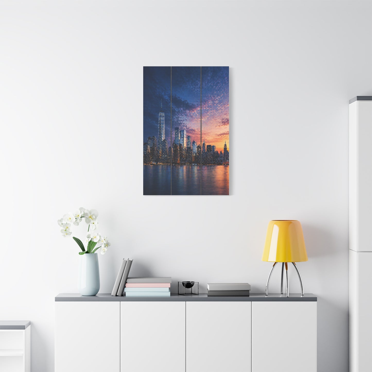 Blue Hour Skyline Triptych Wall Art & Canvas Print