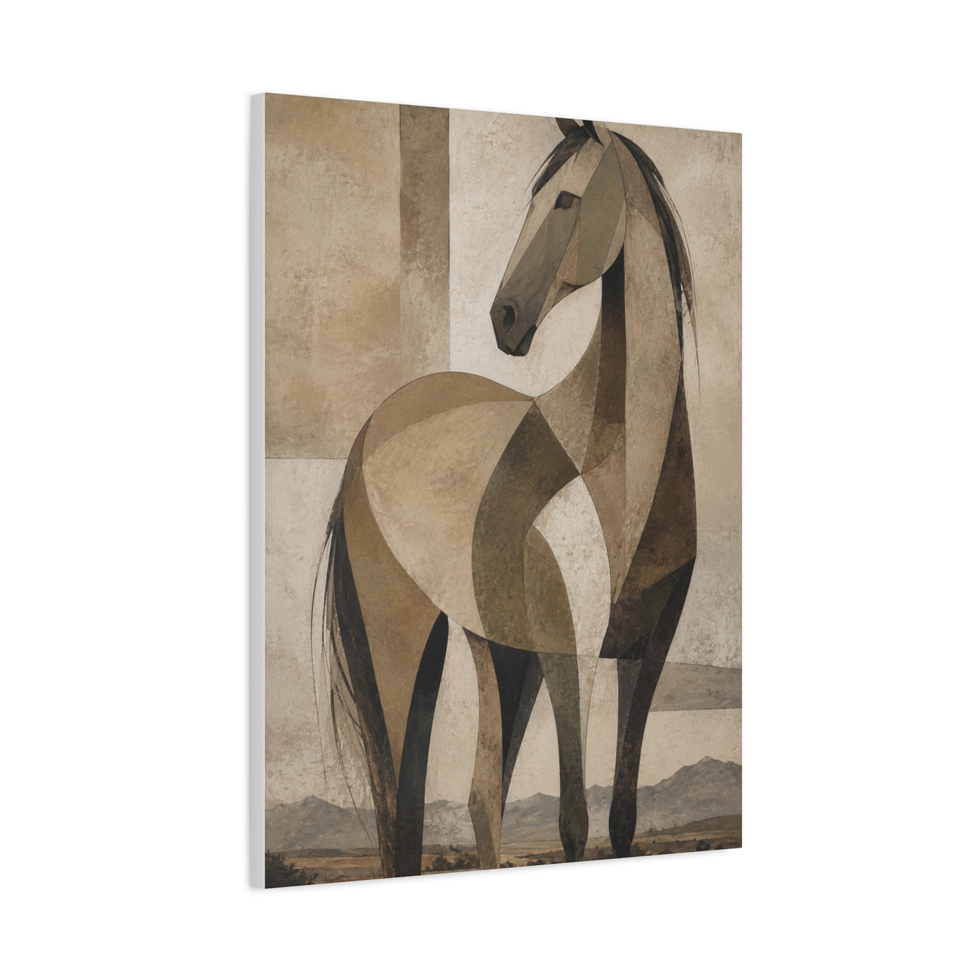 Geometric Horse Modern Ranch Study Wall Art & Canvas Print