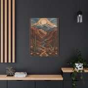 Layered Canyon Wood Mosaic Southwest Wall Art & Canvas Print