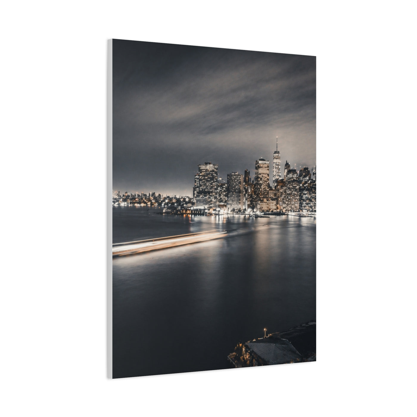 Monochrome Manhattan Waterfront Panorama Wall Art & Canvas Print