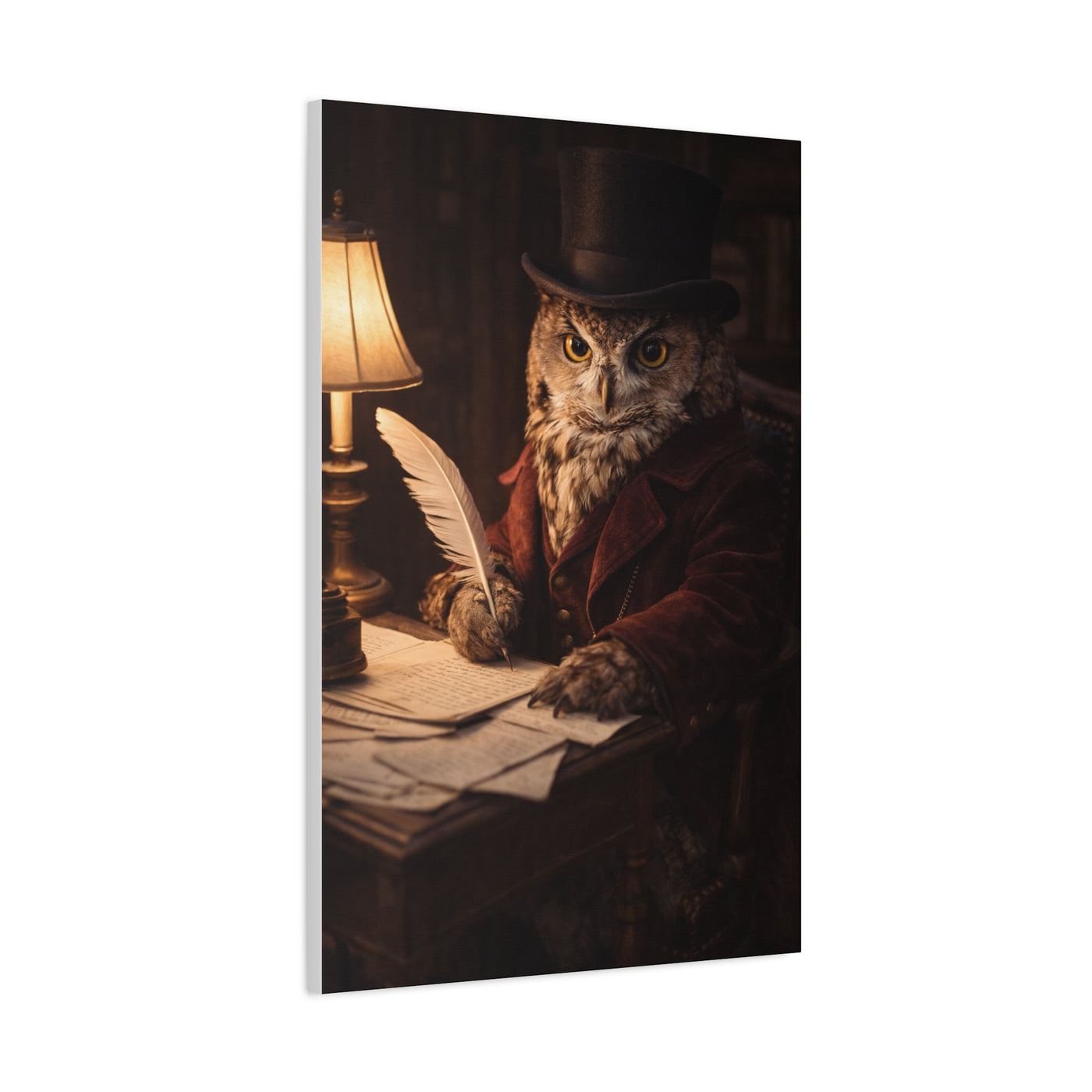 Gentleman Scholar Owl Portrait Wall Art & Canvas Print