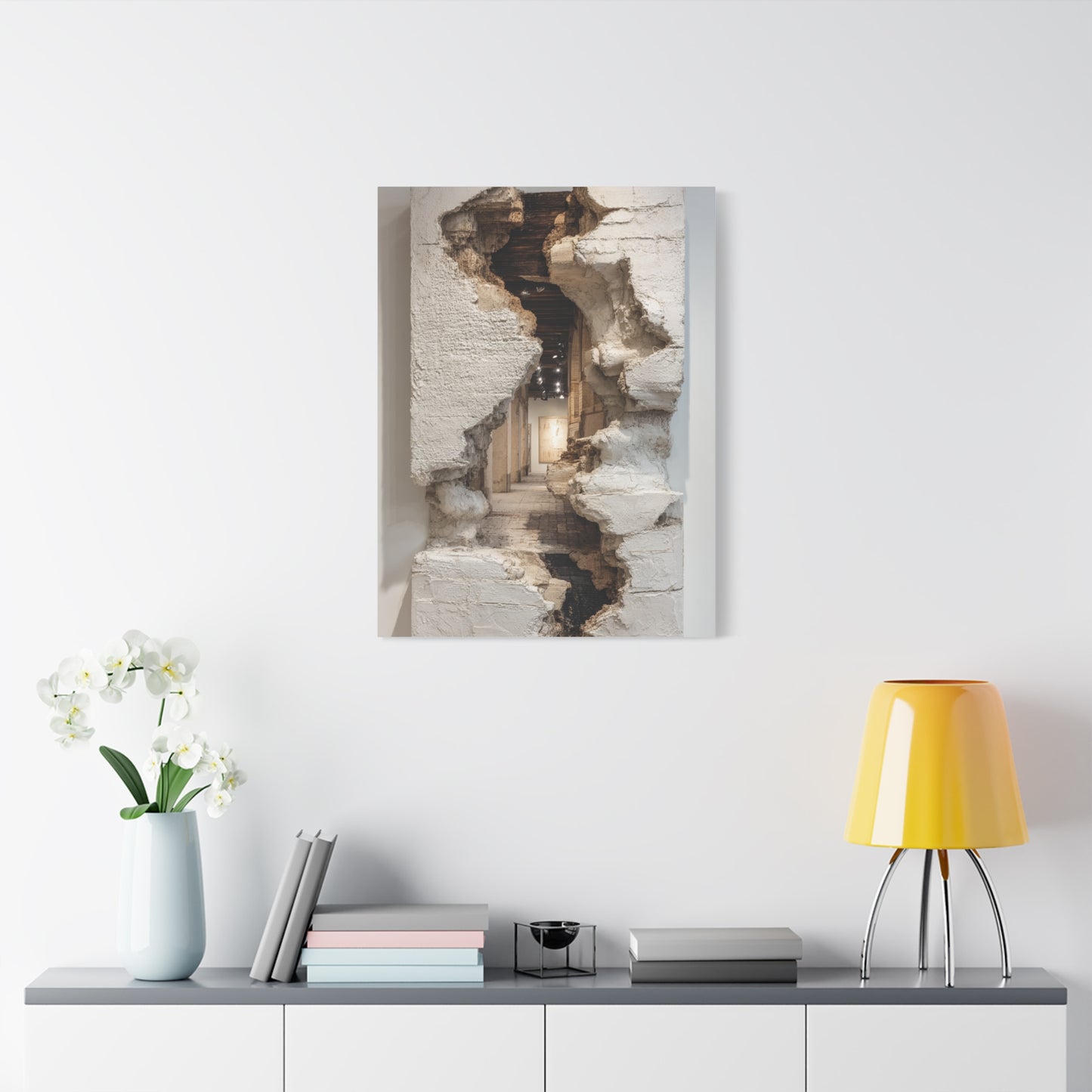 Sculptural Ruptured Wall Passage Wall Art & Canvas Print