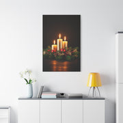 Christmas Candlelight Evergreen Centerpiece Wall Art & Canvas Print