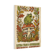 Whimsical Retro Frog and Mushroom Poster Wall Art & Canvas Print