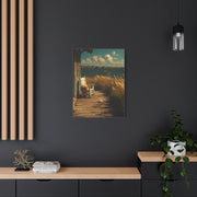 Farmhouse Lakeside Porch Scene Wall Art & Canvas Print