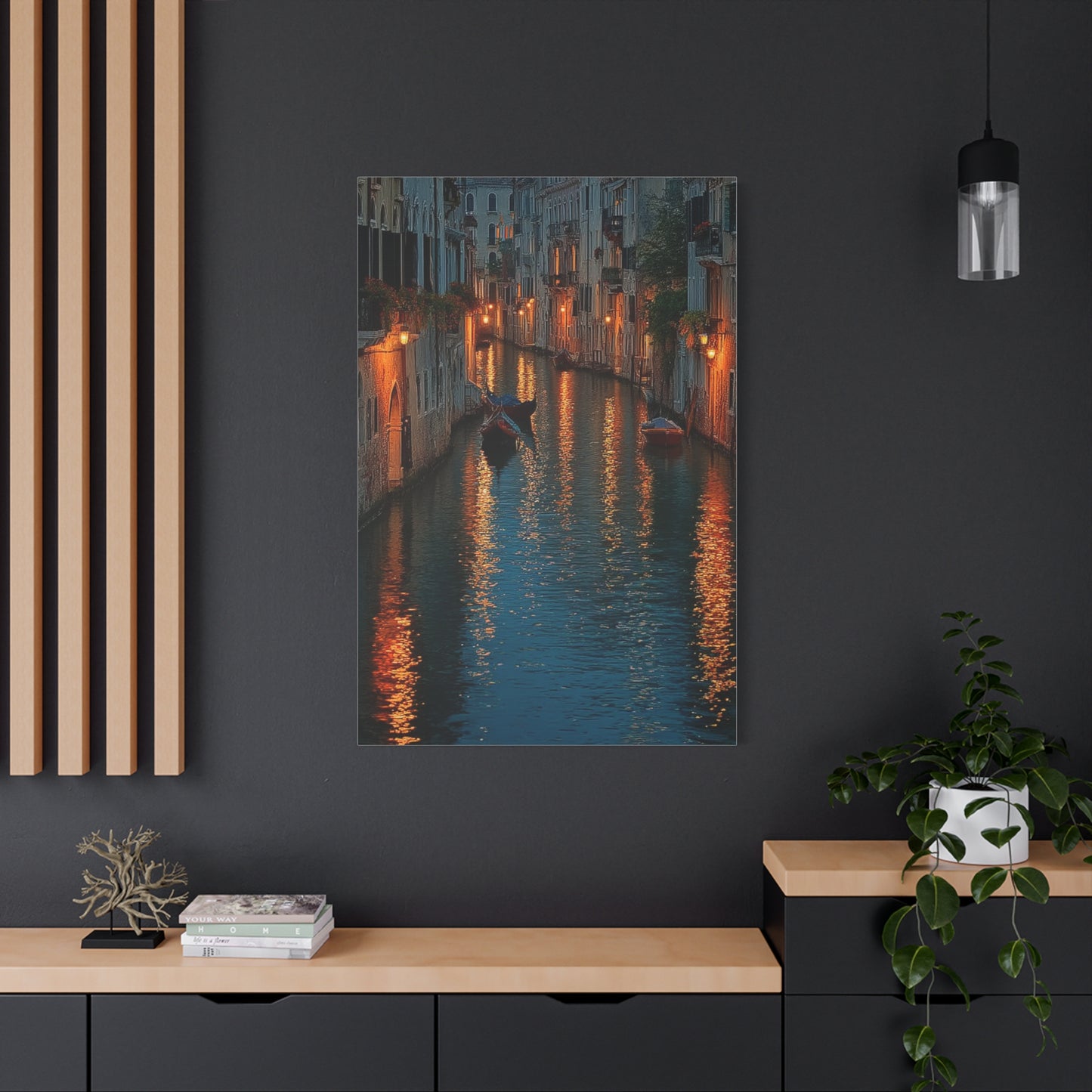 Venetian Canal Evening Glow Wall Art & Canvas Print