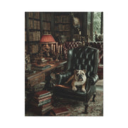 English Bulldog Gentleman’s Library Wall Art & Canvas Print
