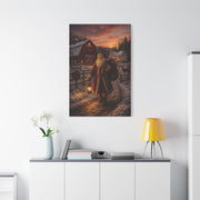 Rustic Farmhouse Santa at Dusk Wall Art & Canvas Print