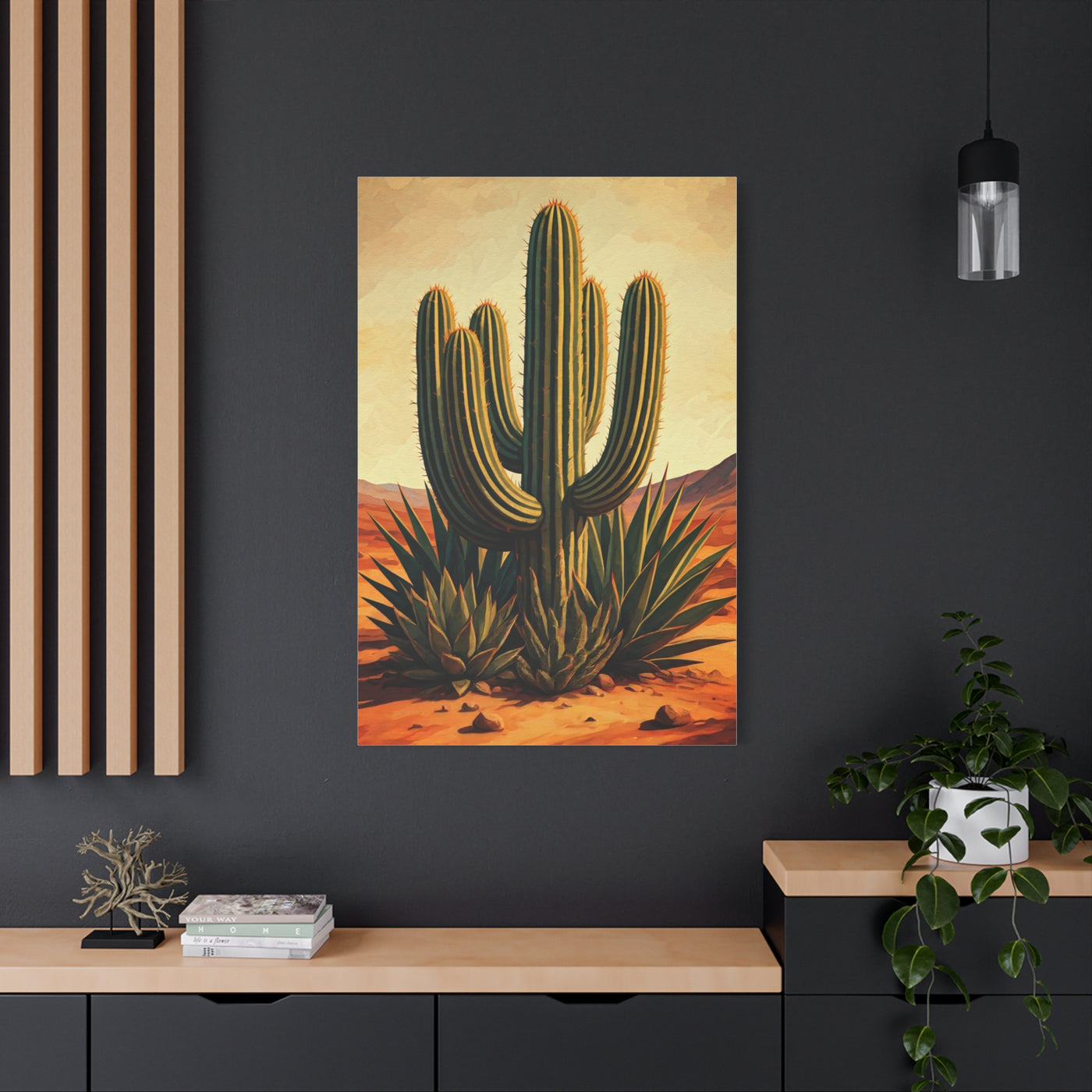 Vintage Desert Botanical Saguaro Wall Art & Canvas Prints